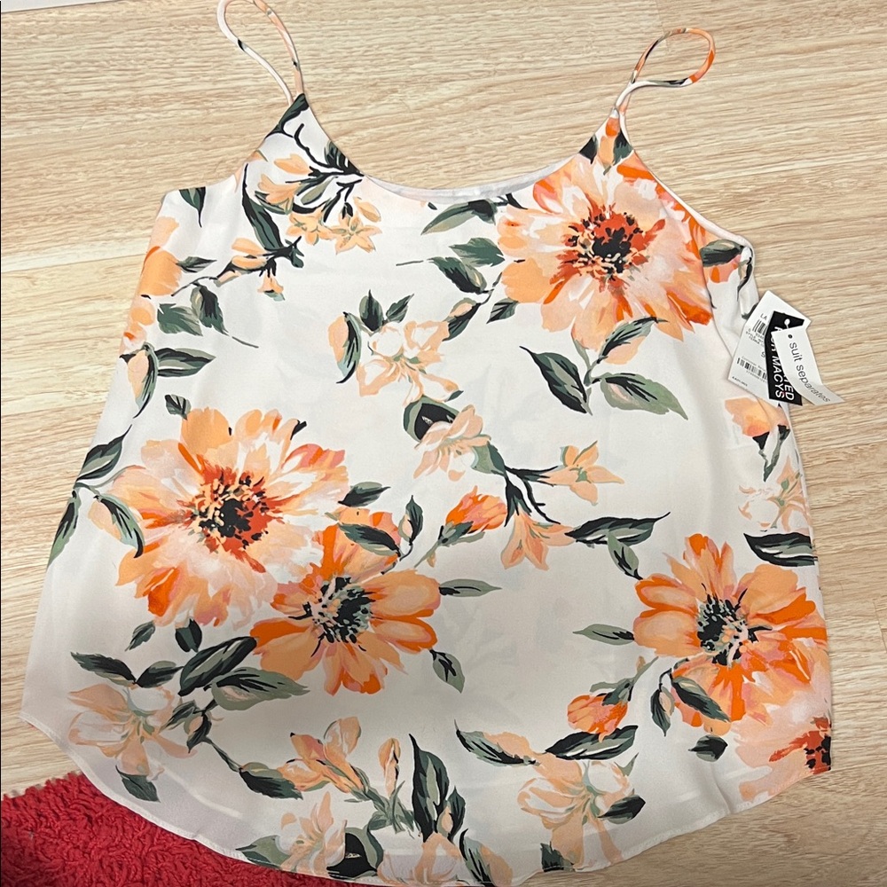 Bar III Orange Floral Camisole